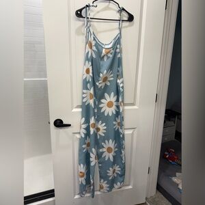 Daisy Flower Floral Blue Jumpsuit One Piece Romper